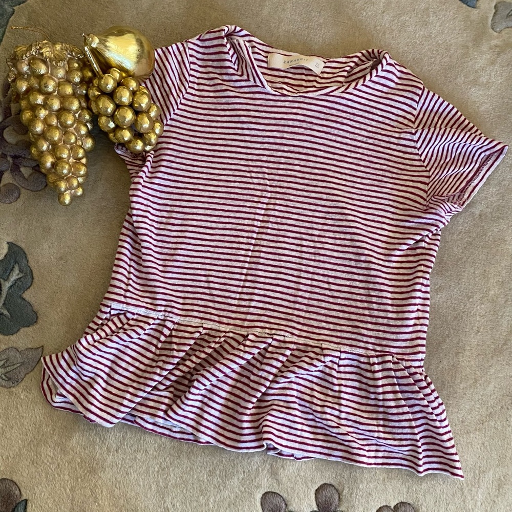 Zara Striped Peplum Top